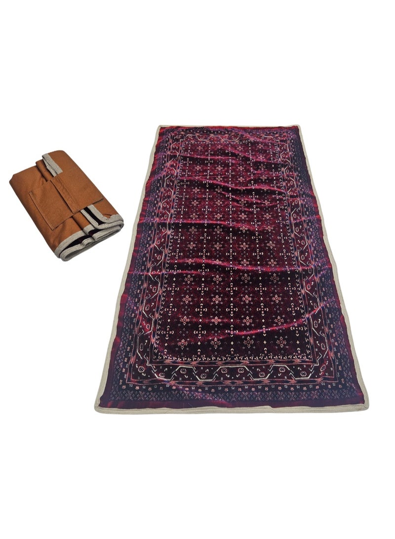 SMART HOME Premium velvet rug, soft and quilted with beautiful patterns, made of high-quality materials, floor seating mat for trips, camping, hiking, and the countryside, luxurious rug, size 200X100 cm - Image 1