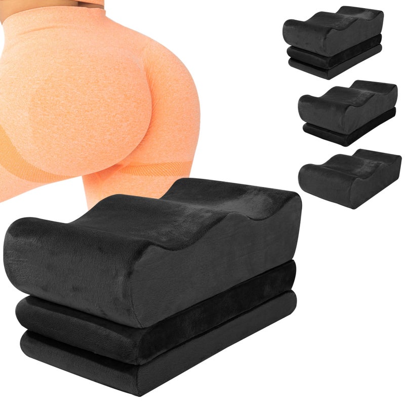 HOMBYS Adjustable Height BBL Pillow After Surgery for Sleeping,High Density Foam BBL Recovery Pillow for Sitting After Surgery, Durable Butt Pillows for Car Seats, Office and Home Chairs (Black) - Image 1