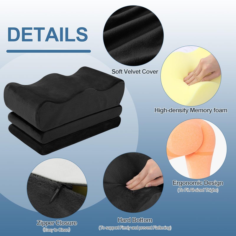 HOMBYS Adjustable Height BBL Pillow After Surgery for Sleeping,High Density Foam BBL Recovery Pillow for Sitting After Surgery, Durable Butt Pillows for Car Seats, Office and Home Chairs (Black) - Image 5