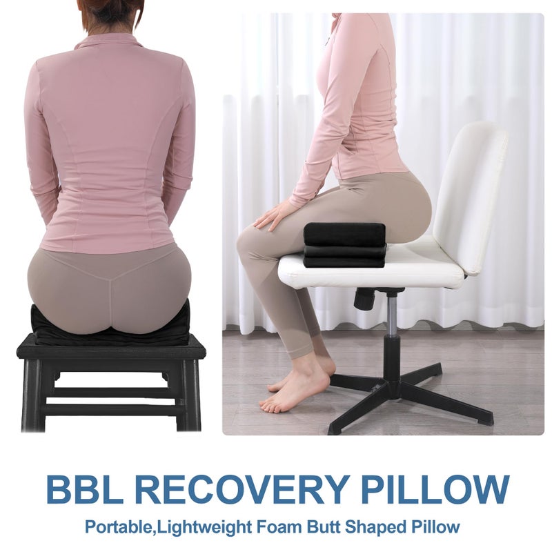HOMBYS Adjustable Height BBL Pillow After Surgery for Sleeping,High Density Foam BBL Recovery Pillow for Sitting After Surgery, Durable Butt Pillows for Car Seats, Office and Home Chairs (Black) - Image 4