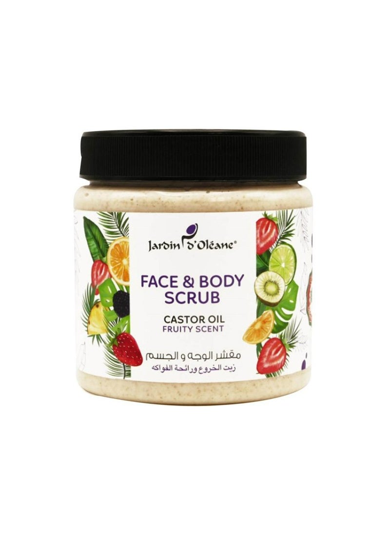 جاردن دي أوليان مقشر الوجه والجسم بزيت الخروع ورائحة الفواكه 500 جم