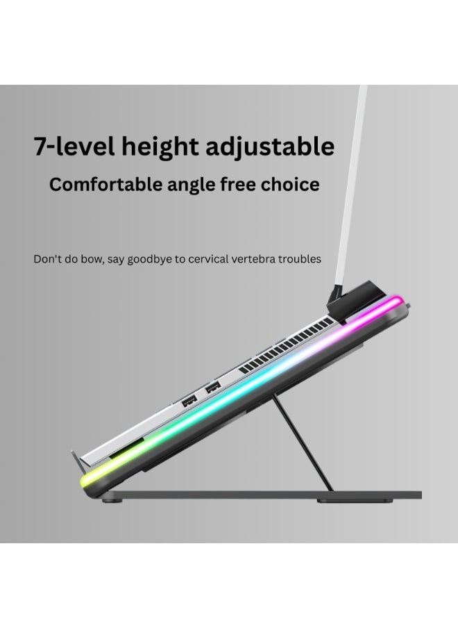 Zyler Five-Core Ultra Cooling Panel – Premium Slim Laptop Cooler with Advanced Ice Metal Dissipation, 5-Wind Pressure System & Dynamic RGB Lighting for 11-17.3 Inch Notebooks (Gaming/Workstation)  - Image 4