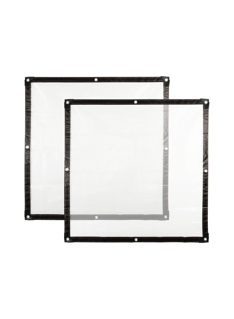 SYOSI Clear Tarp, 2 Pcs 39x39IN Heavy Duty Tarp Cover Waterproof Tarpaulin PVC Tarpaulin with Grommets Multi Purpose for Gardening Camping Traveling UV-Ray Clear Greenhouse Plastic Cover for Garden Patio  - Image 1