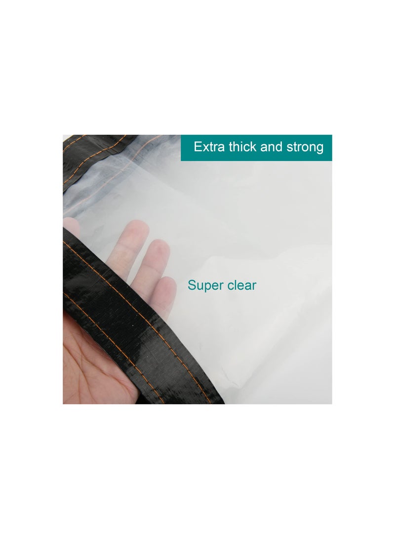 SYOSI Clear Tarp, 2 Pcs 39x39IN Heavy Duty Tarp Cover Waterproof Tarpaulin PVC Tarpaulin with Grommets Multi Purpose for Gardening Camping Traveling UV-Ray Clear Greenhouse Plastic Cover for Garden Patio  - Image 5