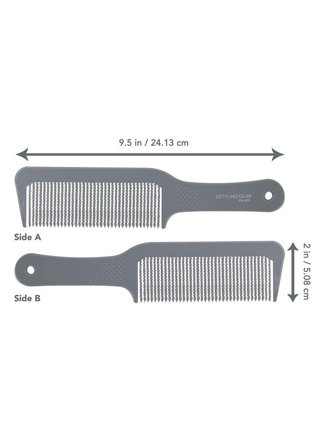 Styling Gear Tyling Gear 401 Extra Large Barber Comb For Flattops Clipper Comb Hair Cutting Long Handle Smooth Thumb Rest Wavy Teeth Heat Resistant Barber Combs Professional Flat Top Comb 1 Pc. (Gray) - Image 3