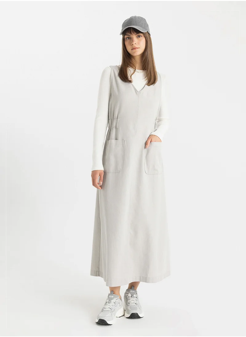 DeFacto Regular Fit Gabardine Dress