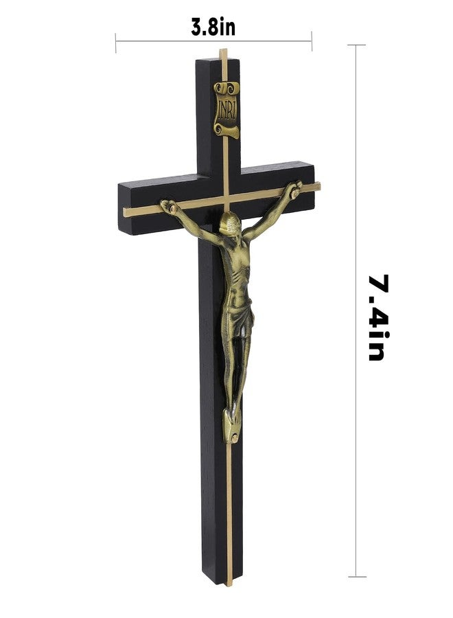 VINETEN Cross | Crucifix Wall Cross | Handmade Black Gold Catholic Wooden Cross Wall Decoration - Image 3