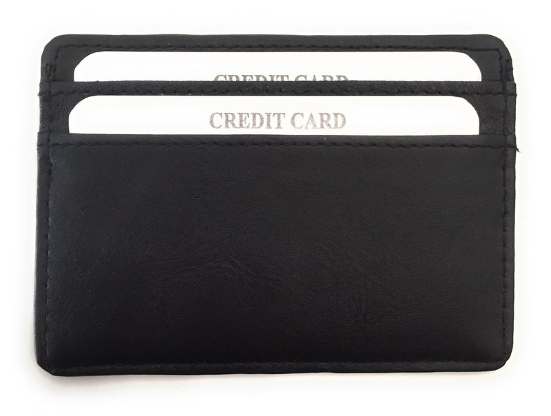 Husk N Hoof RFID Protected Leather Slim Credit Card Holder Wallet for Man Women | Card Holder for Men Woman | Black - Image 2