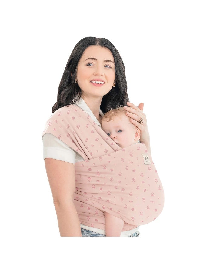 KeaBabies Original Baby Wrap Carrier, Newborn Baby Sling, Ergonomic, Pink Daisies - Image 1
