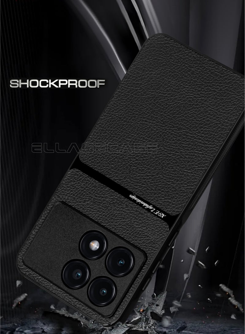 ELLAGECASE حافظة درجة الأعمال لهاتف Xiaomi Poco X6 Pro 5G، رقيقة جداً، مع لوحة مغناطيسية مدمجة، شحن لاسلكي، مقاومة للصدمات، حماية كاملة لعدسة الكاميرا - Image 5