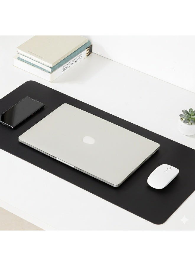 Deli Vusign Premium PU Leather Mouse Pad - 70x35cm Oversized Desk Mat, Waterproof & Stain-Resistant (Black, Double-Sided Design) - Image 1