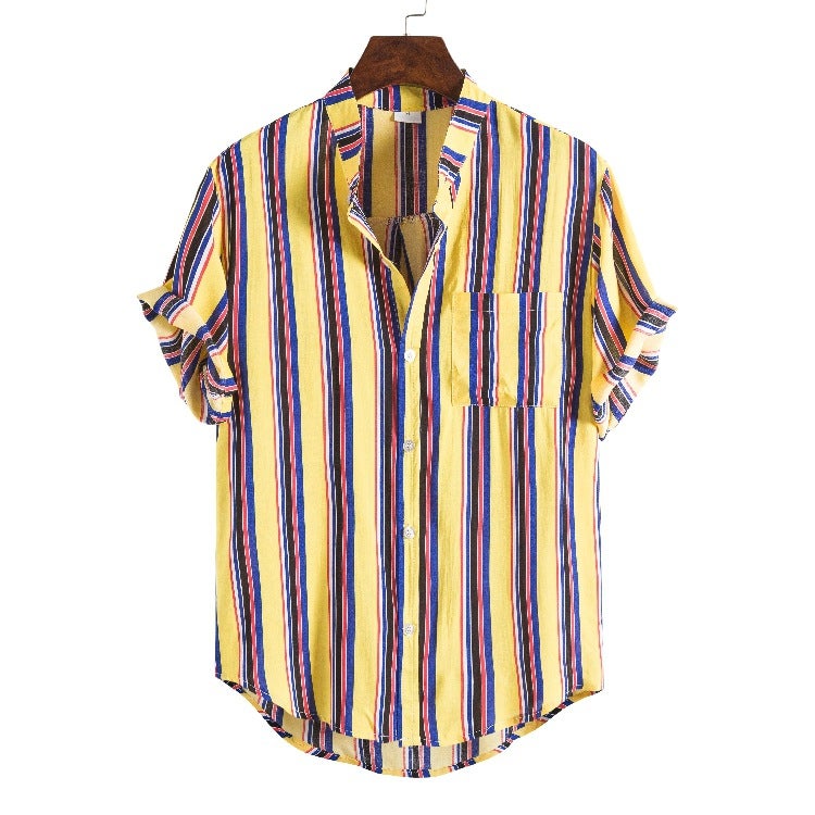 2020 Men'S Shirt Short Sleeve Explosions Lapel Printed Shirt Men'S Hawaiian Shirt Flower Lining - Image 3
