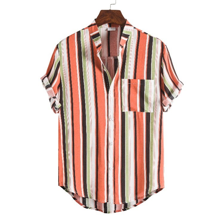 2020 Men'S Shirt Short Sleeve Explosions Lapel Printed Shirt Men'S Hawaiian Shirt Flower Lining - Image 4