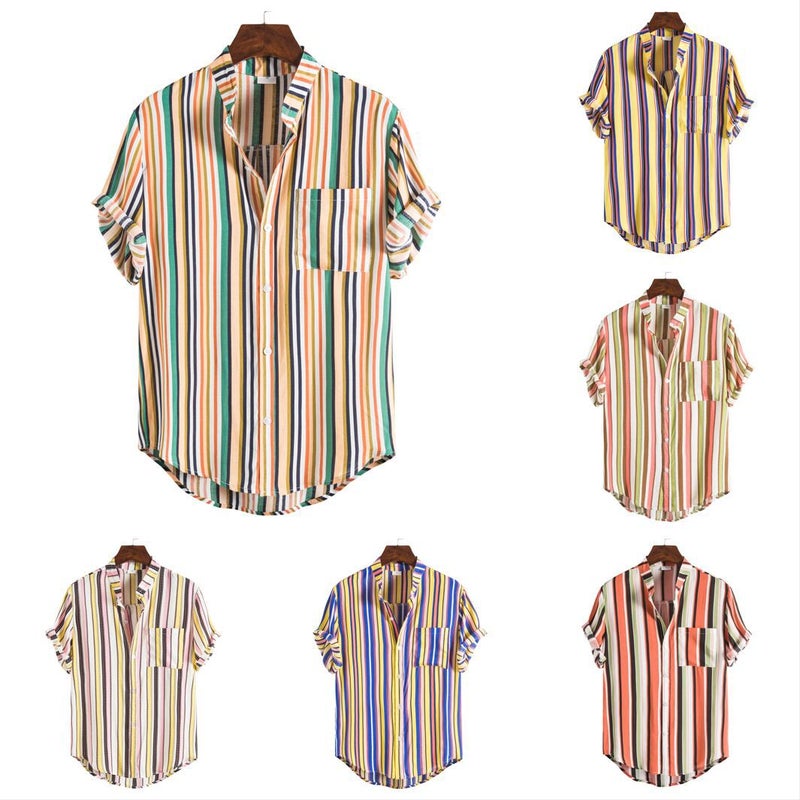 2020 Men'S Shirt Short Sleeve Explosions Lapel Printed Shirt Men'S Hawaiian Shirt Flower Lining - Image 2