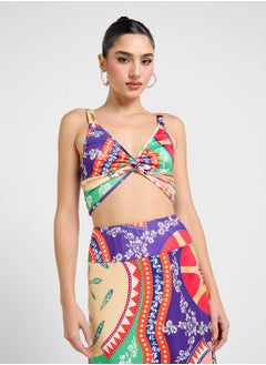 Ginger Cropped Top & Printed Skirt Set  - Image 3