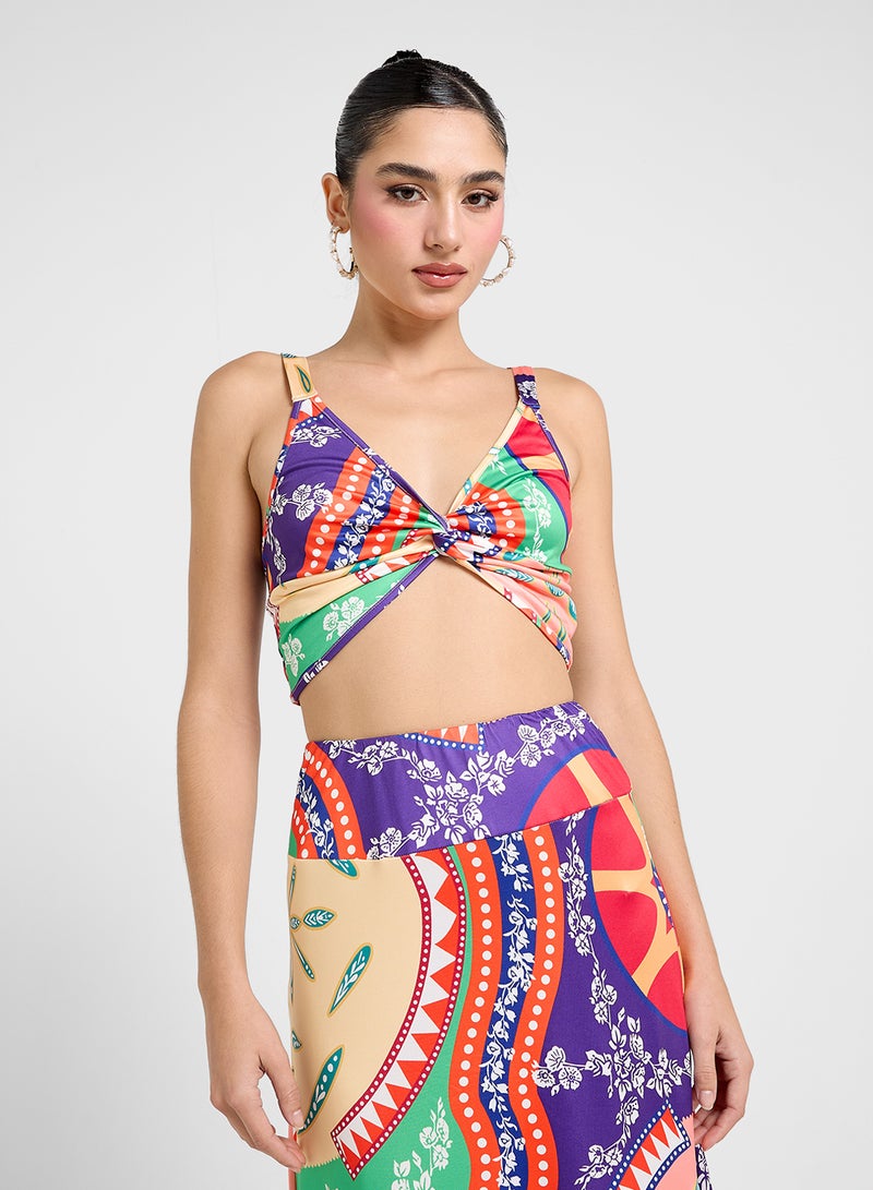 Ginger Cropped Top & Printed Skirt Set  - Image 3