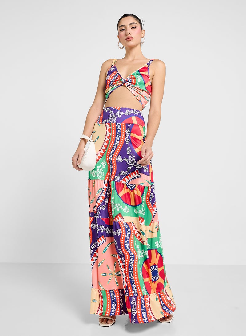 Ginger Cropped Top & Printed Skirt Set  - Image 5