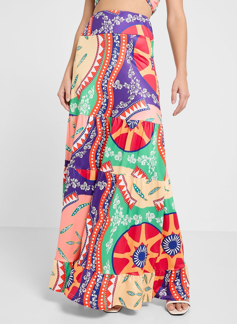 Ginger Cropped Top & Printed Skirt Set  - Image 4