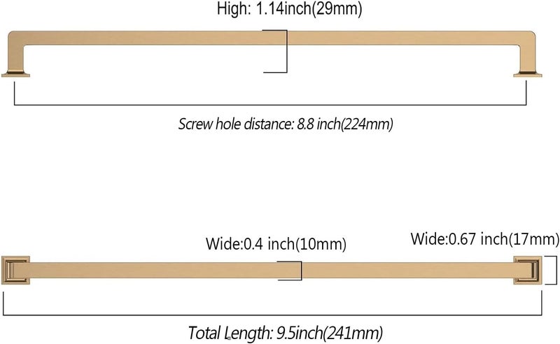 9BUILD 10 Pack 8.8 Inch Cabinet Handles - Champagne Bronze Cabinet Pulls for Kitchen and Dresser - Image 3