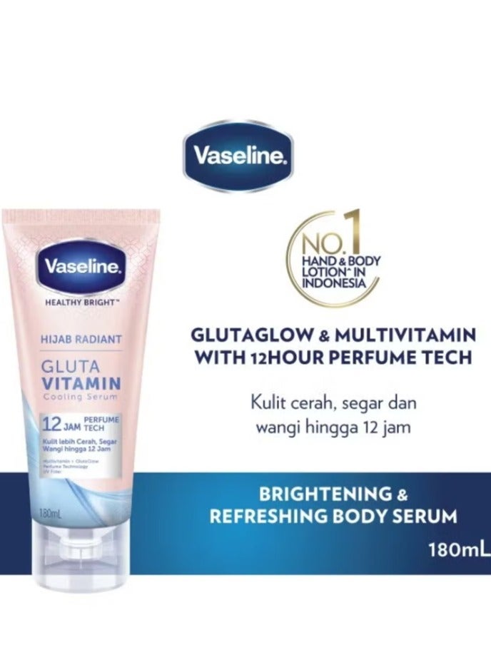 Vaseline Hijab Radiant  Guta Vitamin Cooling Body Serum 180ml - Image 2