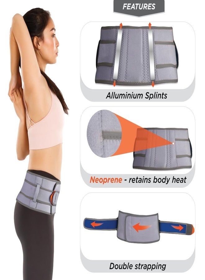 Vissco Neoprene Back Support Belt 6", Supports the Lumbar Spine, Corrects Posture & Relieves Back Pain (Grey) - Image 2