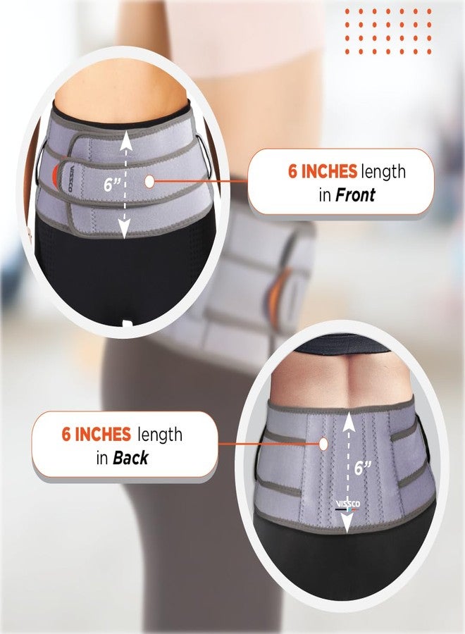 Vissco Neoprene Back Support Belt 6", Supports the Lumbar Spine, Corrects Posture & Relieves Back Pain (Grey) - Image 5