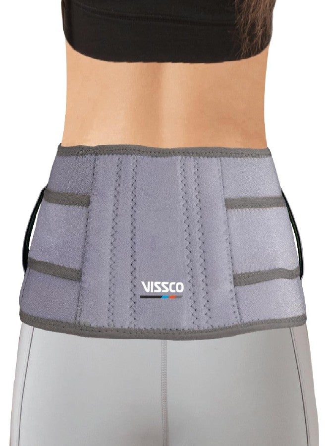 Vissco Neoprene Back Support Belt 6", Supports the Lumbar Spine, Corrects Posture & Relieves Back Pain (Grey) - Image 1