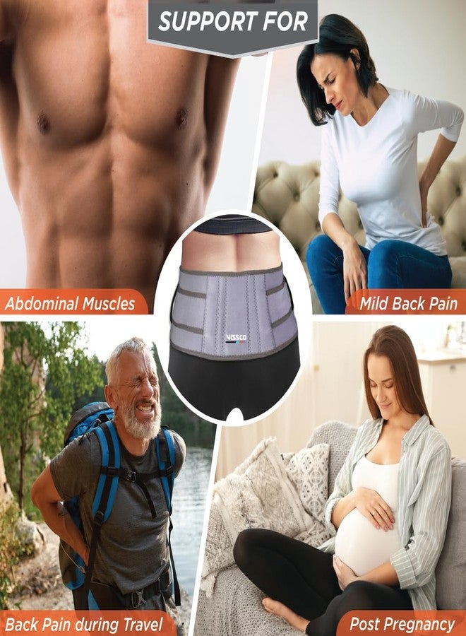 Vissco Neoprene Back Support Belt 6", Supports the Lumbar Spine, Corrects Posture & Relieves Back Pain (Grey) - Image 4