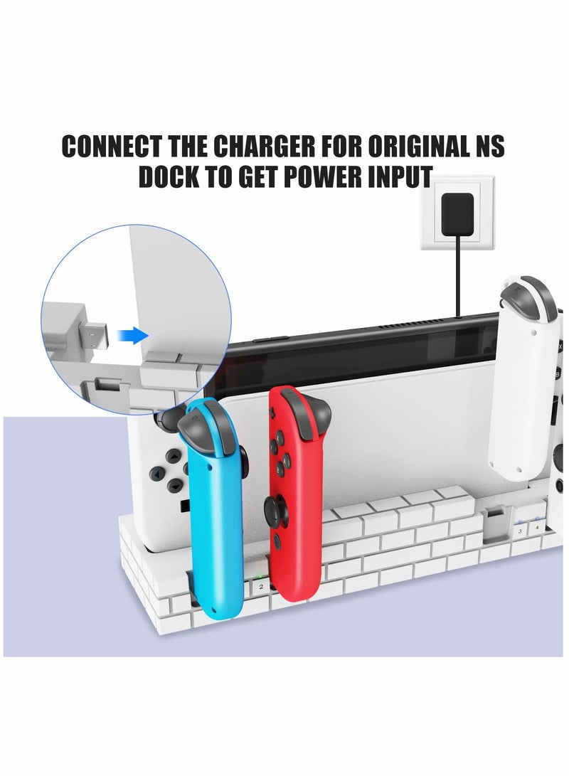 Zikra Joy Con Charging Dock for Switch/Switch OLED, JoyCon Charger, for Switch Controller Charger Available to Charge 1-6pcs Joycons&Holder of 8 Game Cards - Image 2