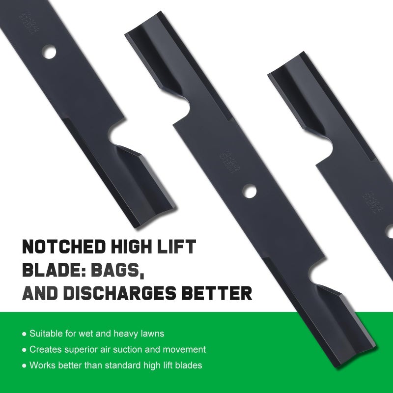 Grasscool 482878 Mower Blades for Scag Tiger Cub Wildcat Turf Tiger 36'' 52'' Deck Lawn Mower Replace Ferris 21227S 5101756s 5021227 Scag 482462 481711 48108 Encore 481707(3 Pack) - Image 3