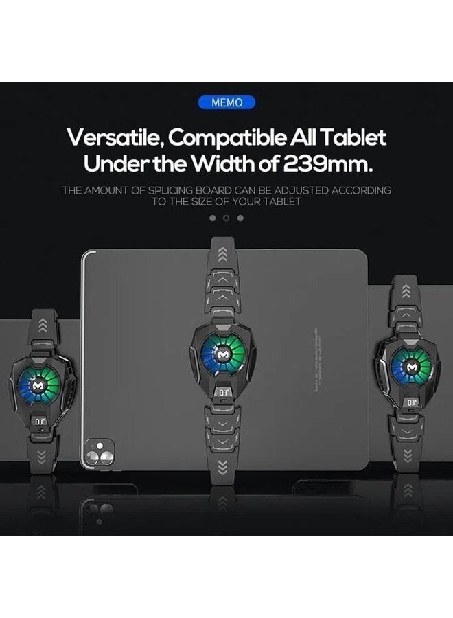 ميمو مبرد ألعاب الكمبيوتر اللوحي DL05، مبرد هاتف iPad اللوحي، مبرد كمبيوتر لوحي بمروحة تبريد أشباه الموصلات مع ضوء RGB للاعبين - Image 3