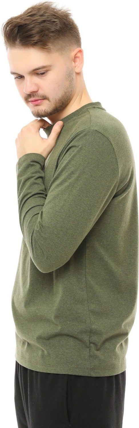 Men's Long Sleeve Crew Neck T-Shirt Khaki