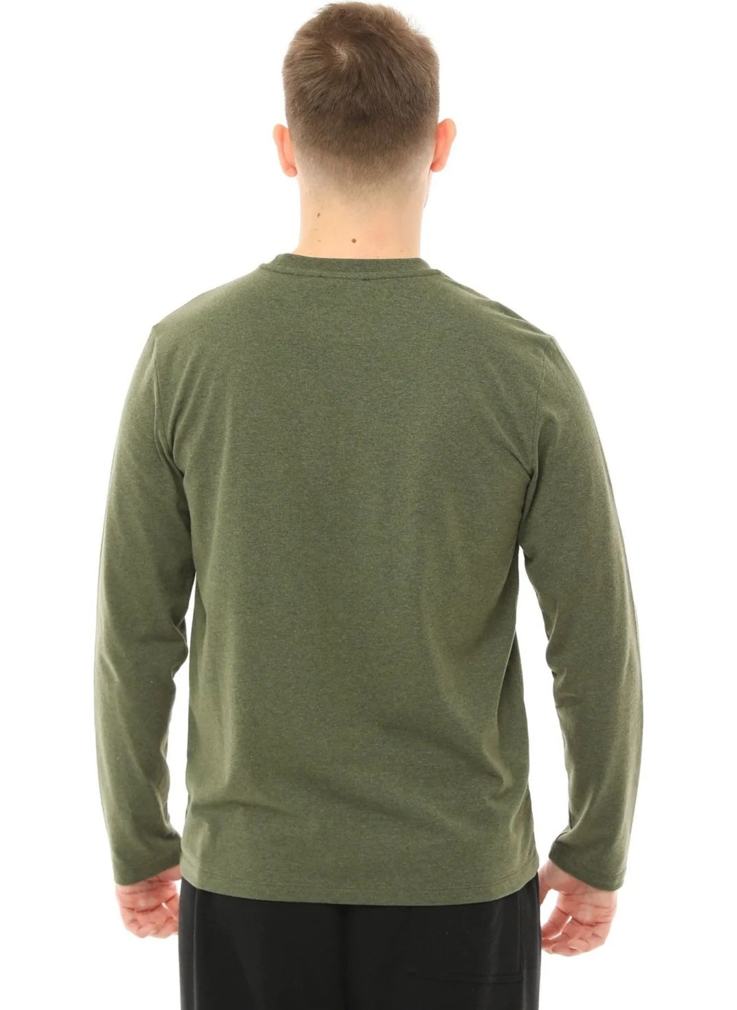 Defy'S Men's Long Sleeve Crew Neck T-Shirt Khaki