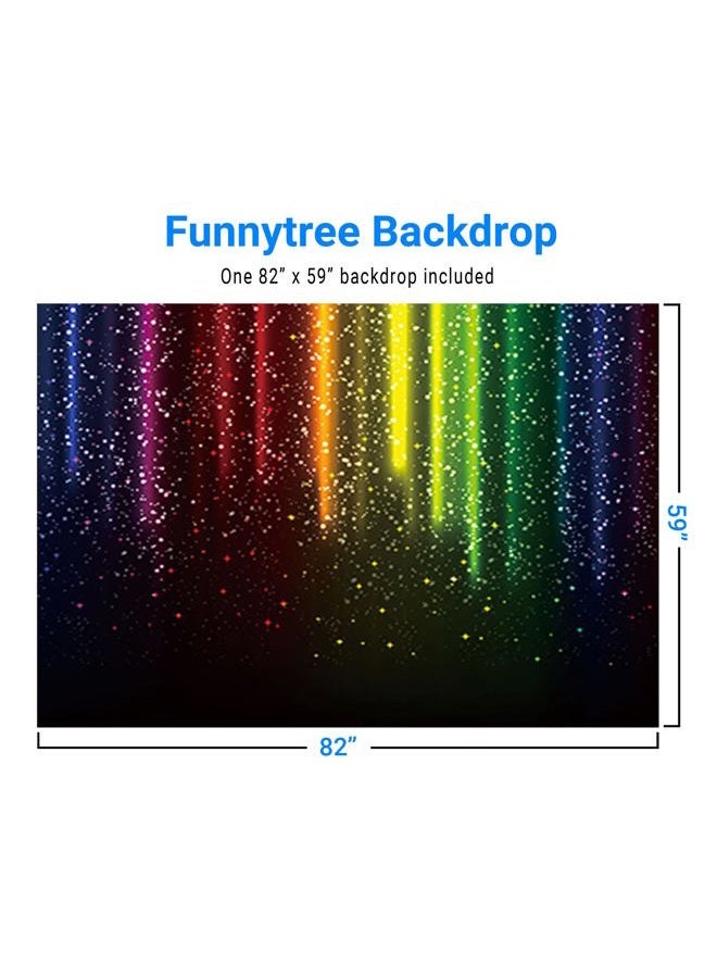 Funnytree 7x5FT Let's Glow Party Photography Backdrop for Music Dance Disco Decor Rainbow Neon Splatter Background Photo Booth - Image 3