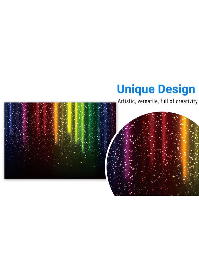 Funnytree 7x5FT Let's Glow Party Photography Backdrop for Music Dance Disco Decor Rainbow Neon Splatter Background Photo Booth - Image 2