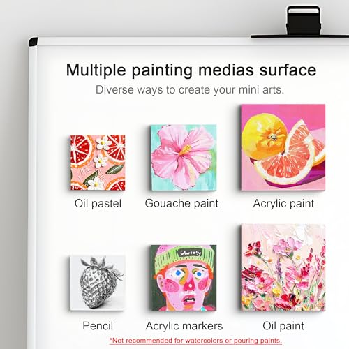 AUREUO Mini Magnetic Canvas Panel 3x3 Inch / 24 Pack - Small Square Flat Canvas Board with Magnet Back Art Gift Set Bulk Pack Tiny Thin Canvases for Halloween Painting & Craft - Image 5