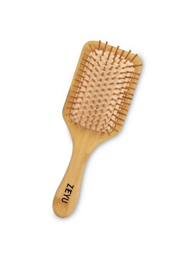 Zeyu Bamboo Hair Brush | Wooden Brush with Bamboo Bristles | Paddle Hair Brush for Men & Woman | Wooden Flat Paddle Brush - Image 1