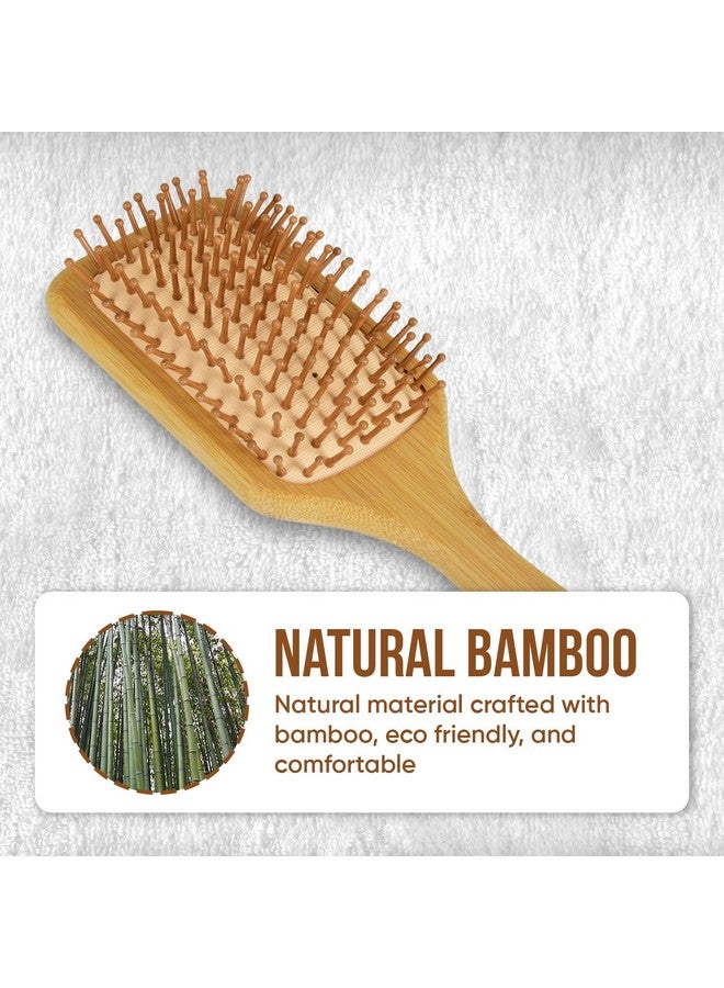 Zeyu Bamboo Hair Brush | Wooden Brush with Bamboo Bristles | Paddle Hair Brush for Men & Woman | Wooden Flat Paddle Brush - Image 2