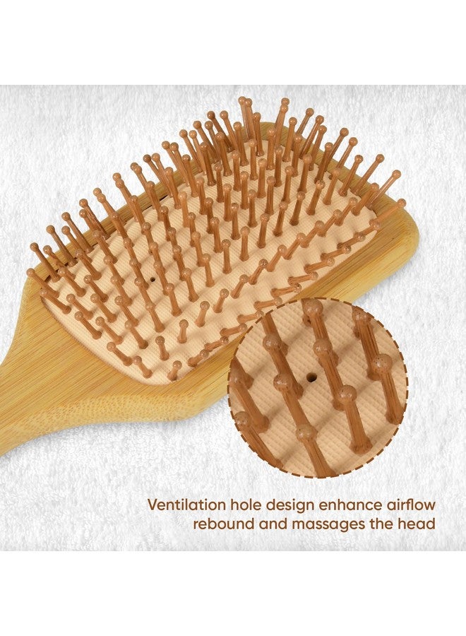 Zeyu Bamboo Hair Brush | Wooden Brush with Bamboo Bristles | Paddle Hair Brush for Men & Woman | Wooden Flat Paddle Brush - Image 4