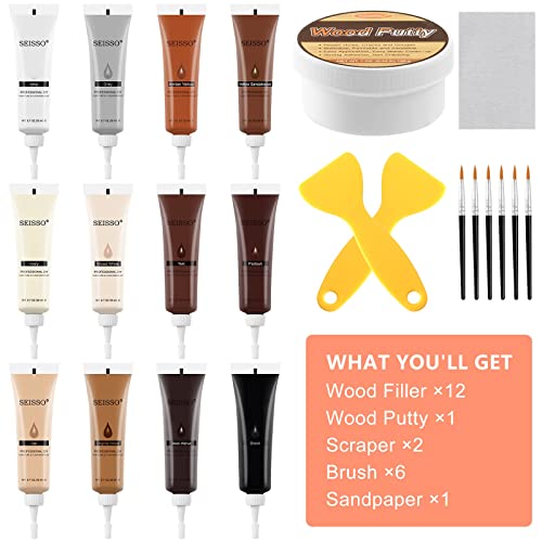 SEISSO Wood Furniture Repair Kit, 12 Colors Wood Repair fillers with Wood Putty. Used for Stains, Scratch, Wood Floors, Stains, Tables, Desks, and Cover Ups - Image 2