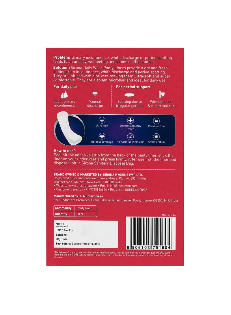 Sirona Panty Liners Large 60 Pcs - Image 2