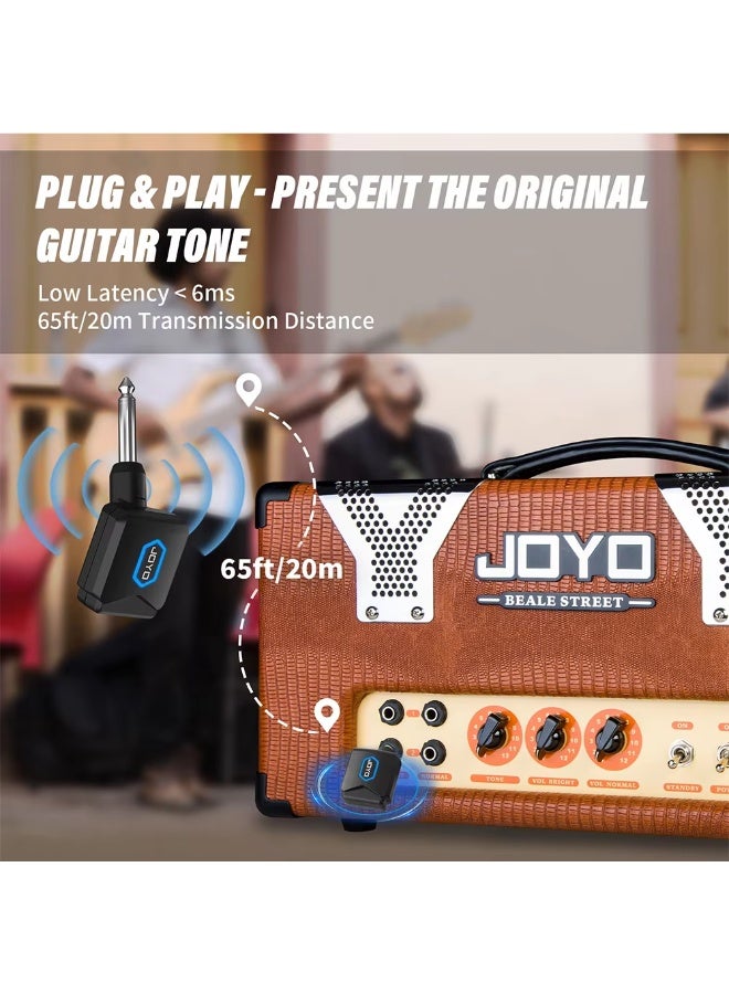 جويو نظام جيتار لاسلكي JOYO JW-06، جهاز إرسال واستقبال جيتار لاسلكي رقمي قابل لإعادة الشحن بتردد 5.8 جيجاهرتز مع علبة شحن محمولة - Image 3