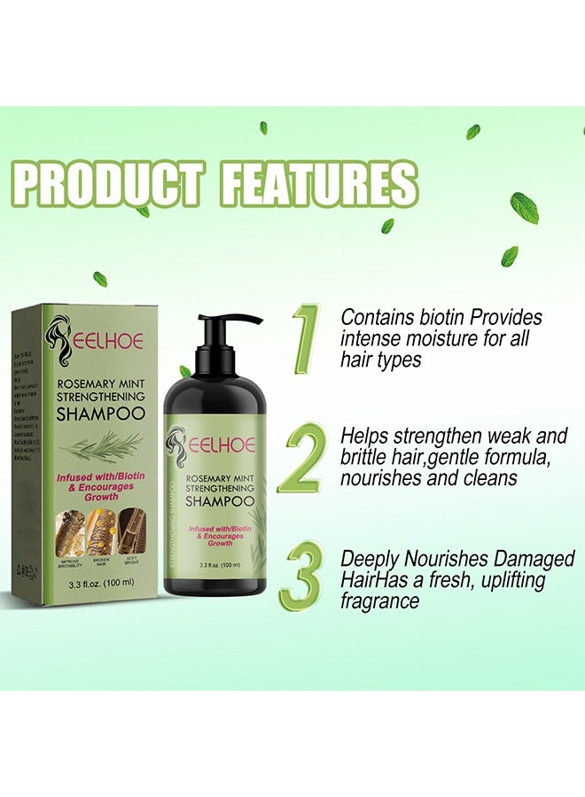 إيلهو شامبو روزماري بالنعناع المخصب مع البيوتين ينظف ويساعد على تقوية الشعر الهش . - Image 3