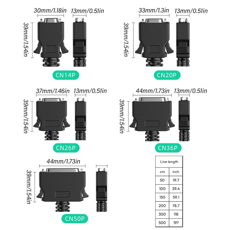SCSI CN14 / 20/26 / 36/50 SCSI Male to Male Connectors Cable for Servo Drives, 1.5m Length Signals Cable - Image 5