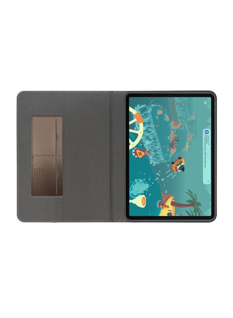 Cat - Cot Samsung Galaxy Tab S10 FE 10.9 5G 2025 (10.9 inches) CAT-COT Series PU Leather with Card Holder Flip Case Cover - Brown  - Image 4