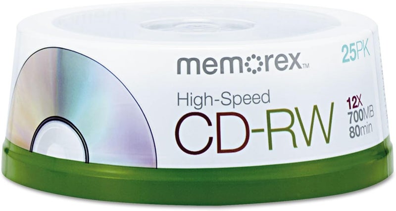 80 Minute CD-RW 4x-12x High Speed 25 Pack Spindle