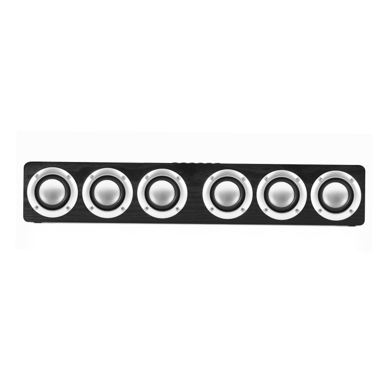 Black Wooden Resonance Speaker: 20W 6-Speaker High Fidelity Surround Sound - BT 5.0 Fast Stable 10M Transmission - 2400mAh Long 6H Battery Multiple Playback Modes for Home TV, Desktop, Mobile Device M - Image 2