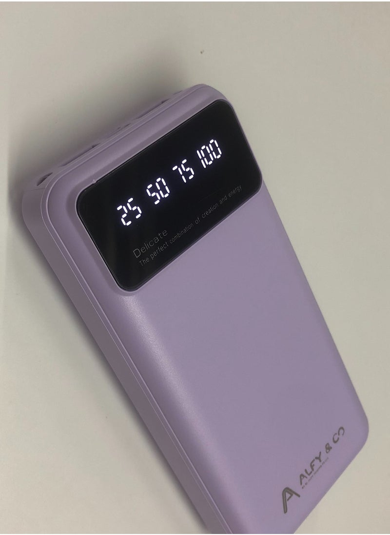 ALFY & CO 20000 mAh Power Bank Portable Charger USB Type C Battery Pack 22.5W Fast Charging Compatible with iPhone 16 15 14 13 Pro Max Samsung Galaxy Z Fold 6 S24 S23 S22 S21 Ultra Apple Watch Airpods iPad Purple  - Image 5
