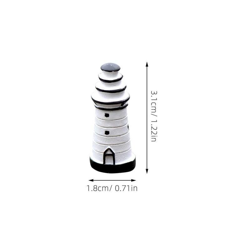 10pcs Resin Lighthouse Miniature Lawn Garden Figurines Ecological Bottle Ornaments - Image 2
