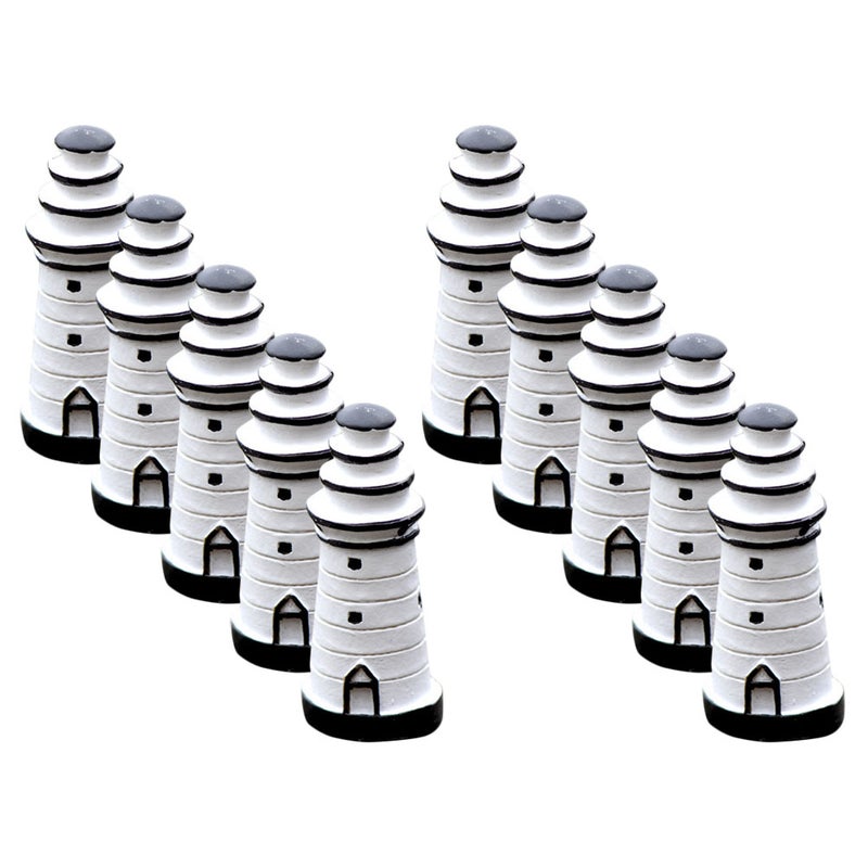 10pcs Resin Lighthouse Miniature Lawn Garden Figurines Ecological Bottle Ornaments - Image 4